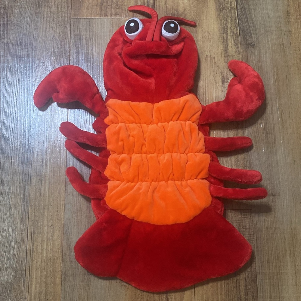 Pup crew red & orange lobster Halloween costume for a dog size M/L